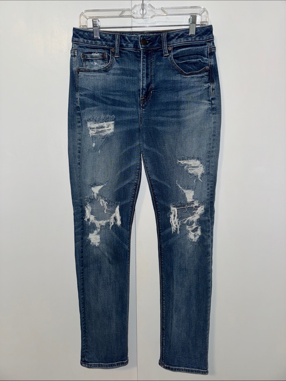American Eagle High Rise Slim Jeans Distressed Women’s 8